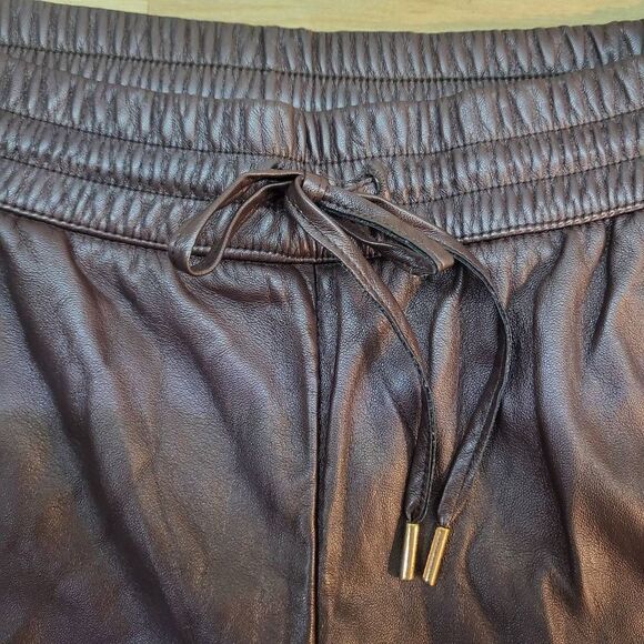 Joie vegan leather straight leg pants with drawstring medium - Picture 7 of 9